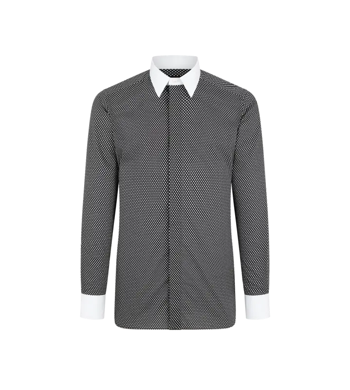 DIAMOND PRINT COTTON CLASSIC FIT SHIRT BLACK AND WHITE online